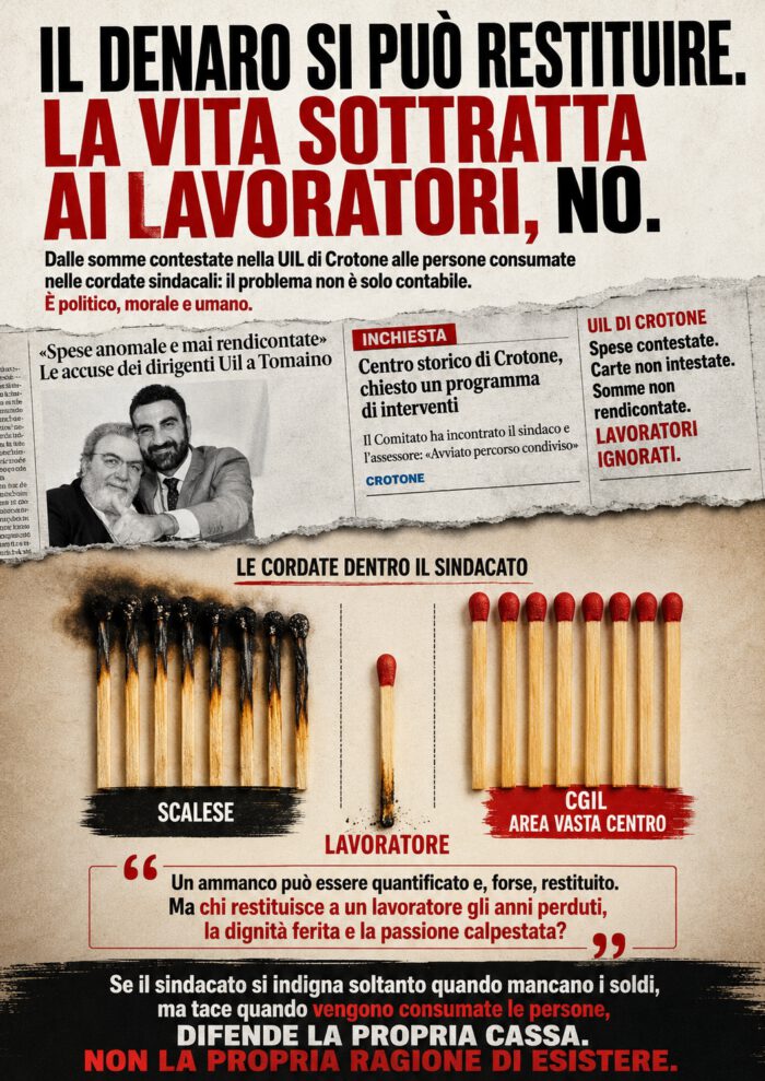 Il denaro si può restituire. La vita sottratta ai lavoratori, no.