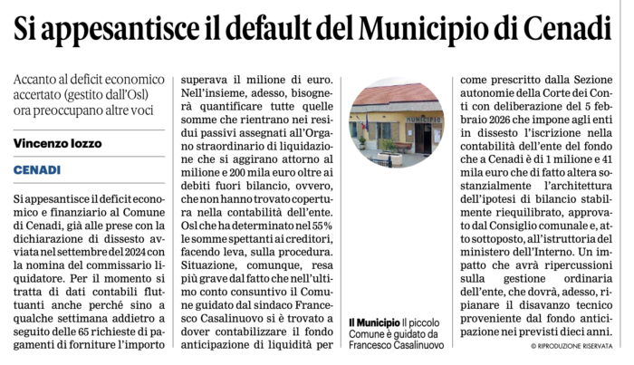 Cenadi: non bastava restare, bisognava risanare.